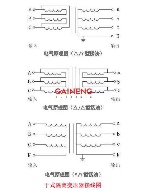 干式隔離變壓器接線(xiàn)圖